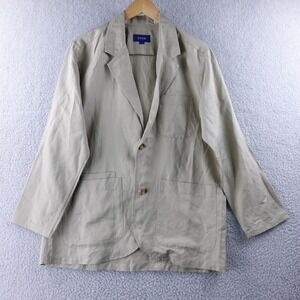 Eton Mens Beige Linen Silk Blend Blazer Jacket Size L Lightweight Office Wear